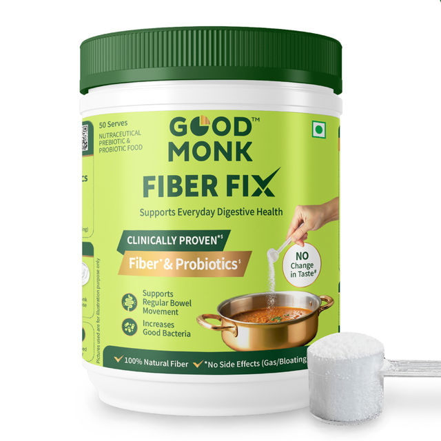 Good Monk Fiber Fix | Clinically Proven Pre-Probiotic for Constipation & Gut Health - 50 Servings