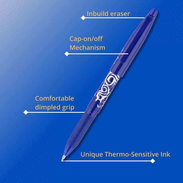 Pilot Frixion 0.7Mm Fine Point Roller Ball Pen ,Blue Ink, - 1 Pcs