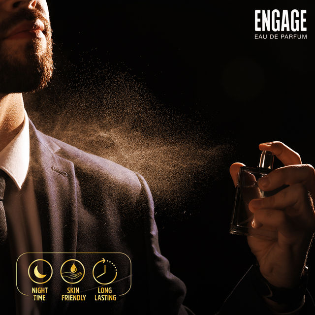 Engage Yin Perfume for Men, Spicy & Woody Fragrance, Free Tester with pack