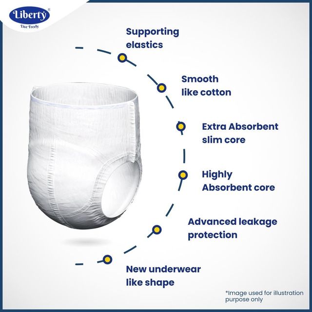 Liberty Premium Adult Diaper (Pants, M, 24-45 inches)