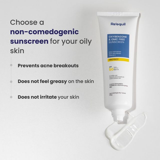 Re'Equil Oxybenzone Free Sunscreen SPF 50 For Oily, Acne Prone Skin