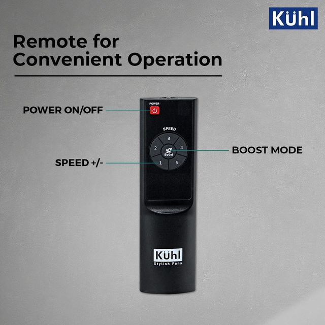 Kuhl Prima A1 BLDC Ceiling Fan, 1200mm, 5 Star, Remote Control, White