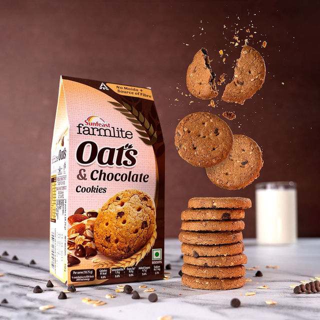 Sunfeast Farmlite Biscuit - Cookies - Oats And Chocolate 150 g Combo