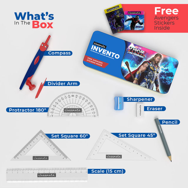 Classmate Geometry Box | Complete Geometry Set - Red