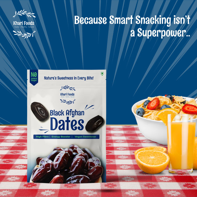 Khari Foods Kimera Dates(400gms) & Khari Foods Black Afghan Dates(200gms) Combo