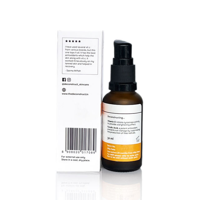 Deconstruct 10% Vitamin C Serum with Ferulic Acid for Dark Spots & Even Skin Tone,For All Skin Types