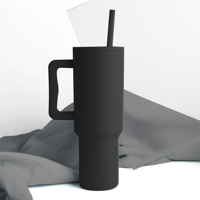 Kixa 1.2 L Insulated and Leakproof Oasis Tumbler With Lid And Straw | Midnight