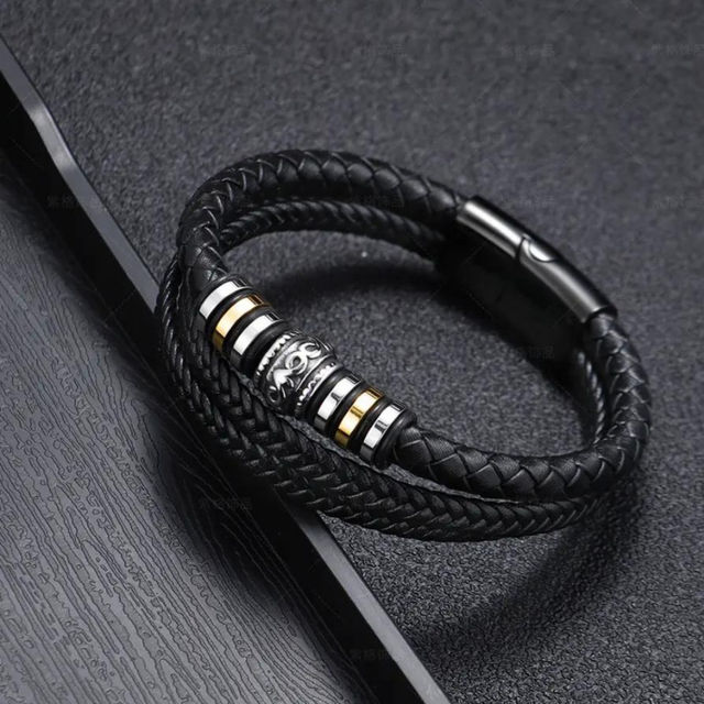 Salty Alpha Stavros Ethnic Style Bracelet for Men and Boys| Anti-Tarnish | Black