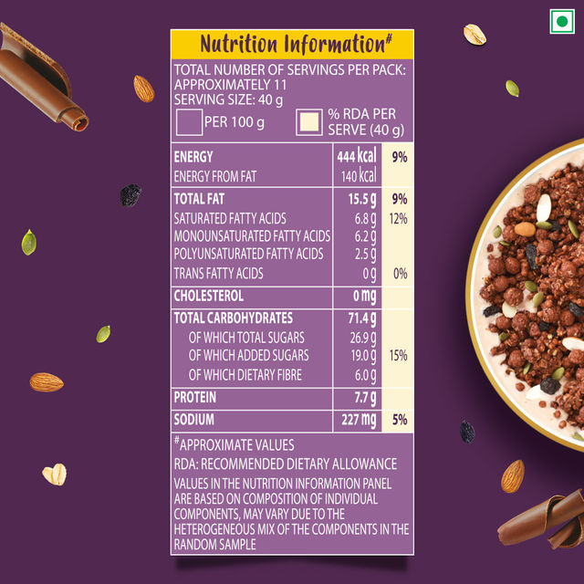 Kellogg's Chocolate Muesli | 12-in-1 Power Breakfast | India's No. 1 Muesli | Multigrain Breakfast Cereal