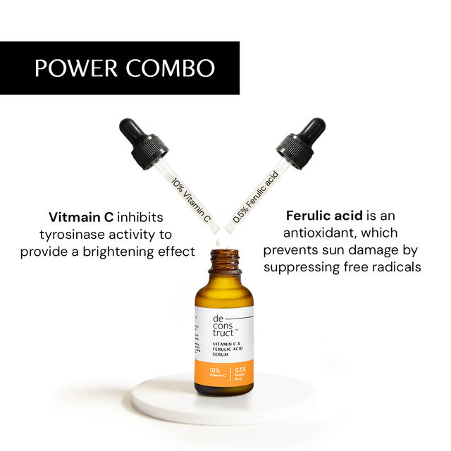 Deconstruct 10% Vitamin C Serum with Ferulic Acid for Dark Spots & Even Skin Tone,For All Skin Types