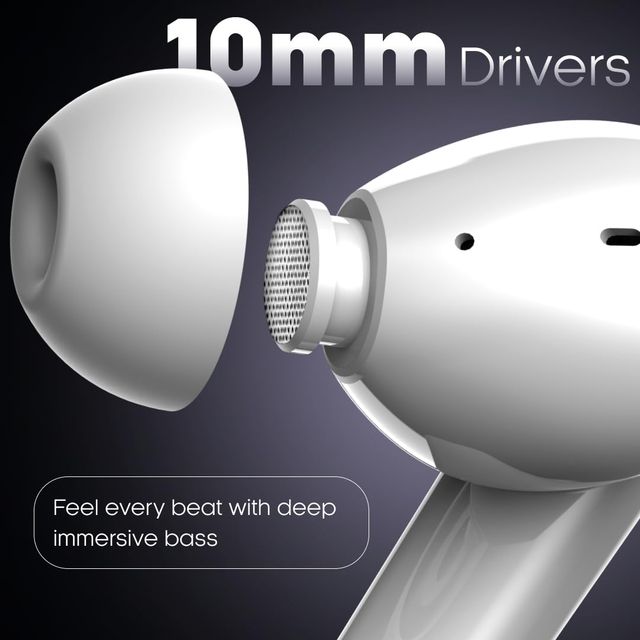 Leaf Buds X121 True Wireless Earbuds With Leaf Ai Sound App, 30H Playtime,10Mm Driver(Pure White)
