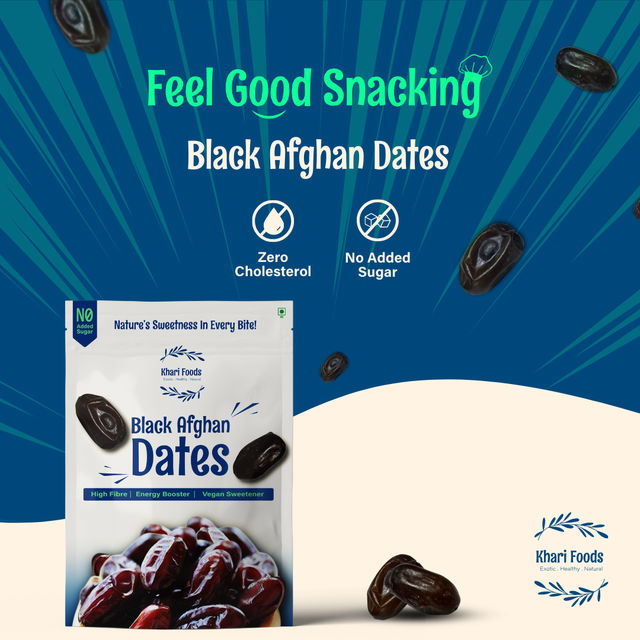 Khari Foods Kimera Dates(400gms) & Khari Foods Black Afghan Dates(200gms) Combo
