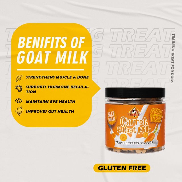 Nootie Gluten Free Training Treats For Dogs | Treats For All Life Stages Carrot & Goat Milk Flavour
