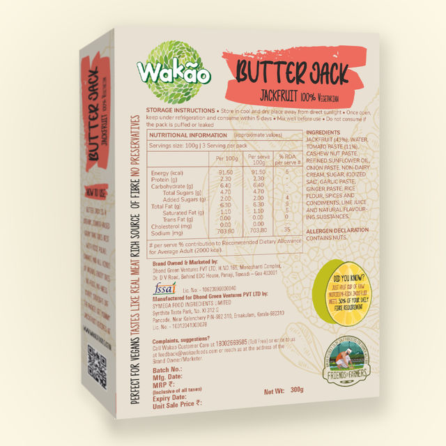 Wakao Butter Jack | Rich & Creamy Jackfruit Delight | Ready to Eat | Zero Preservatives