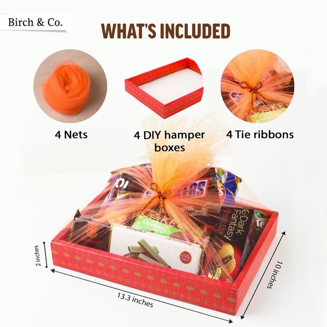 Birch & Co. Hamper Box | Red | Pack of 4