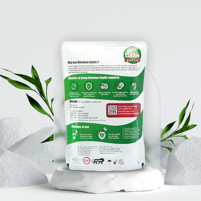 Bioclean Septic Tank Cleaner Powder Odour Remover | Prevents Backflow and Overflow