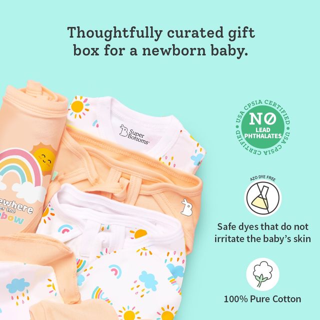 Super Bottoms Newborn Baby Gift Set Care For Kids | Multicolour | 0 - 3 months