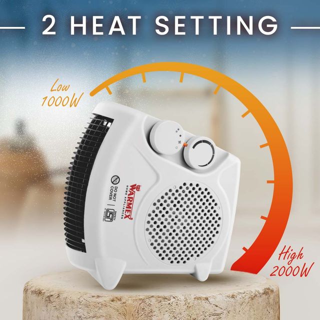 Warmex Electric Portable Fan Room Heater For Home Dual Heating Mode (1000/2000 Watts)