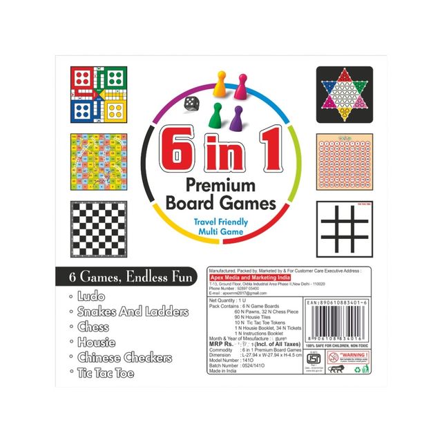 Apex 6 in 1 Premium Board Games
