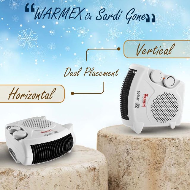 Warmex Electric Portable Fan Room Heater For Home Dual Heating Mode (1000/2000 Watts)