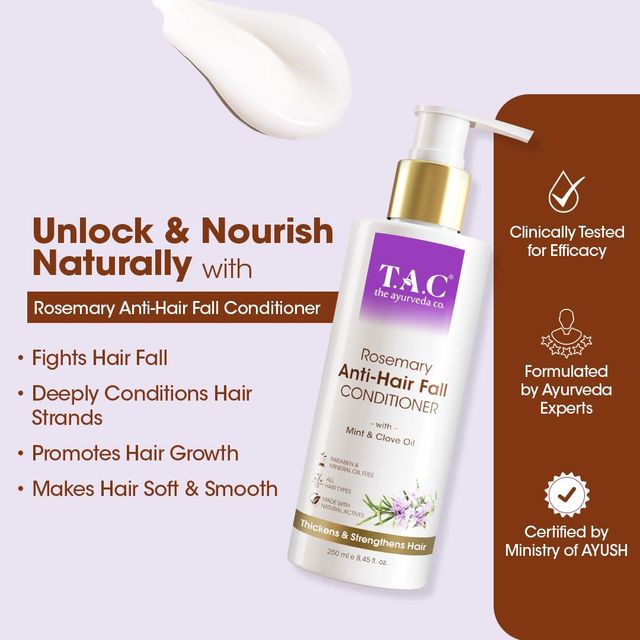 Tac Rosemary Anti-Hair Fall Conditioner With Mint & Clove Oil Combats Hair Fall