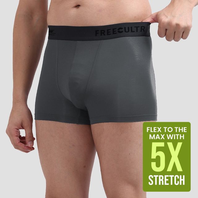 Freecultr Men's Underwear Micromodal Airsoft Trunk - Pack of 1 Ash Grey - L
