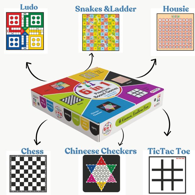 Apex 6 in 1 Premium Board Games