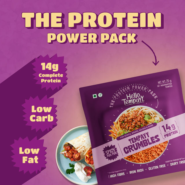 Hello Tempayy Peri Peri Crumbles | 14G Protein | Soy Tempeh