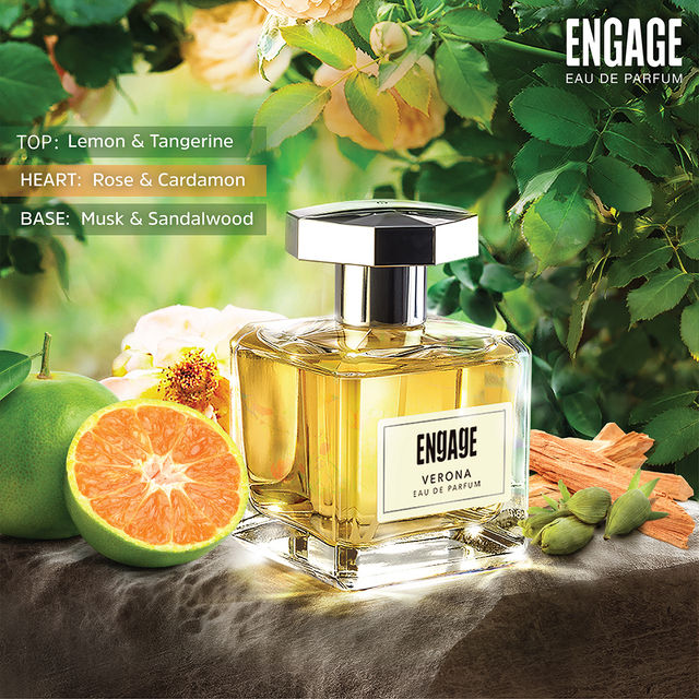 Engage Verona Perfume For Women, Citrus & Fruity, Free Tester With Pack(100ml) & Hershey'S Whole Almonds Chocolate Bar(100gms) Combo