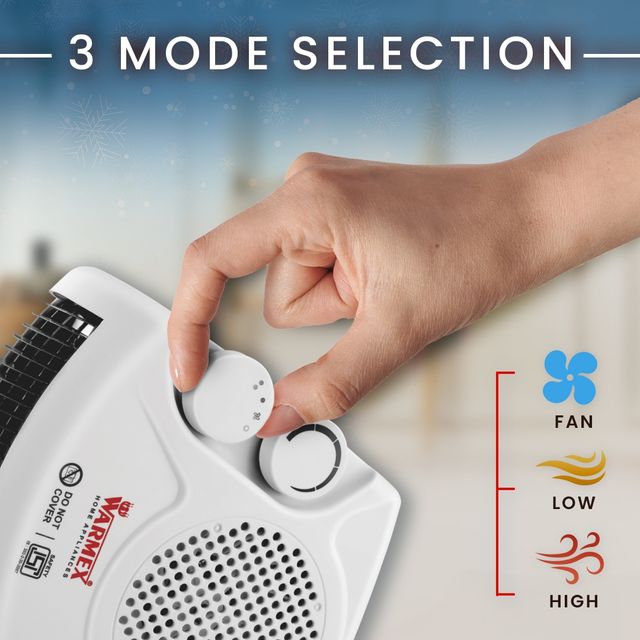 Warmex Electric Portable Fan Room Heater For Home Dual Heating Mode (1000/2000 Watts)