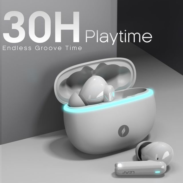 Leaf Buds X121 True Wireless Earbuds With Leaf Ai Sound App, 30H Playtime,10Mm Driver(Pure White)
