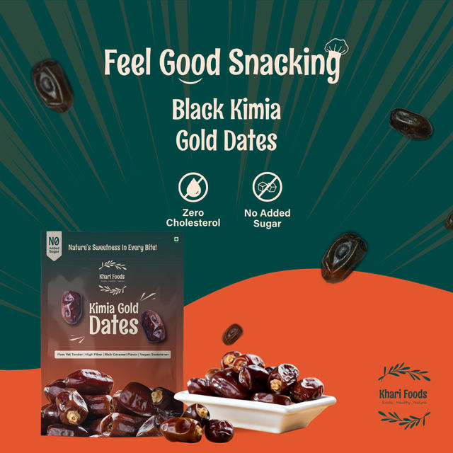 Khari Foods Kimera Dates(400gms) & Khari Foods Black Afghan Dates(200gms) Combo