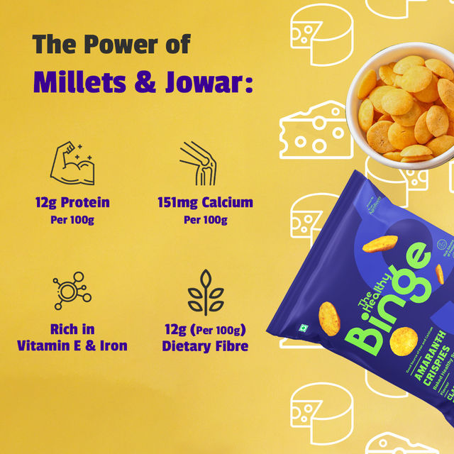 The Healthy Binge Millet Baked Chips- Classic Cheese- Protein Rich