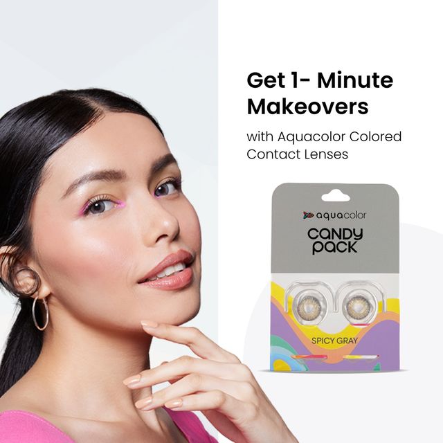 Aquacolor Spicy Grey Candy Pack Zero Power Colored Lenses (2 Lens/Box)