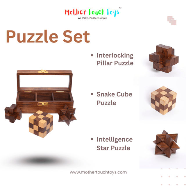 Mother Touch Toys Mini Puzzle set - 3 puzzles