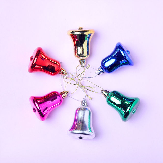 Pichai Christmas Metallic Bells For Tree Decoration - Multicolour