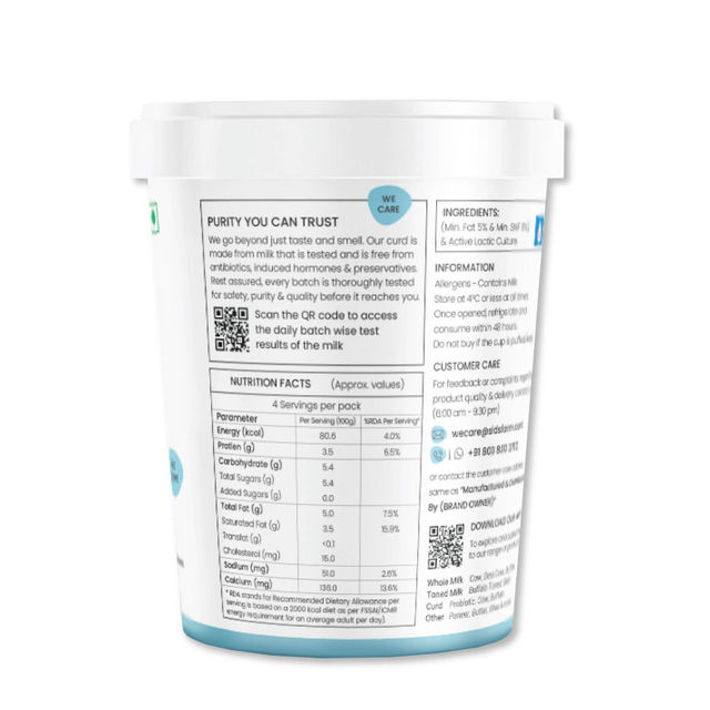 Sids Farm Buffalo Cup Curd 400 g Combo