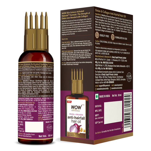 WOW Skin Science Onion Oil with Comb