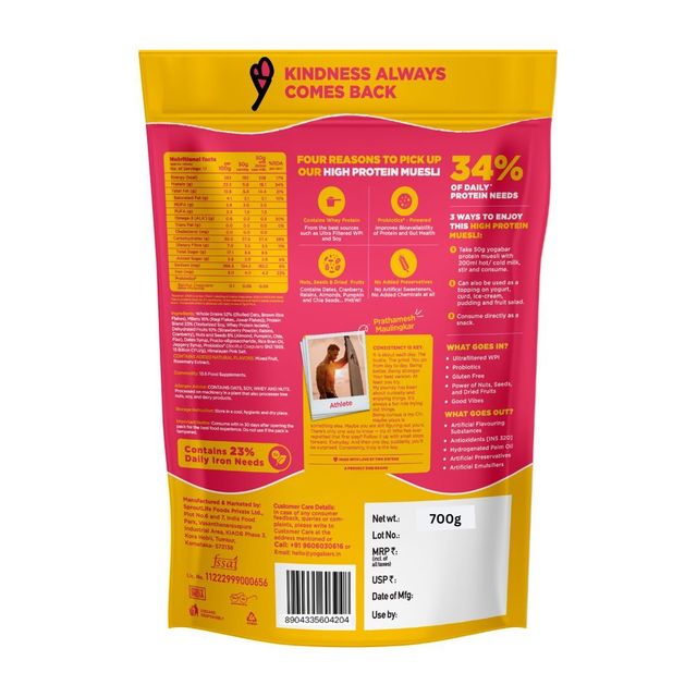 Yogabar Protein Muesli Fruit And Nut Breakfast Cereal