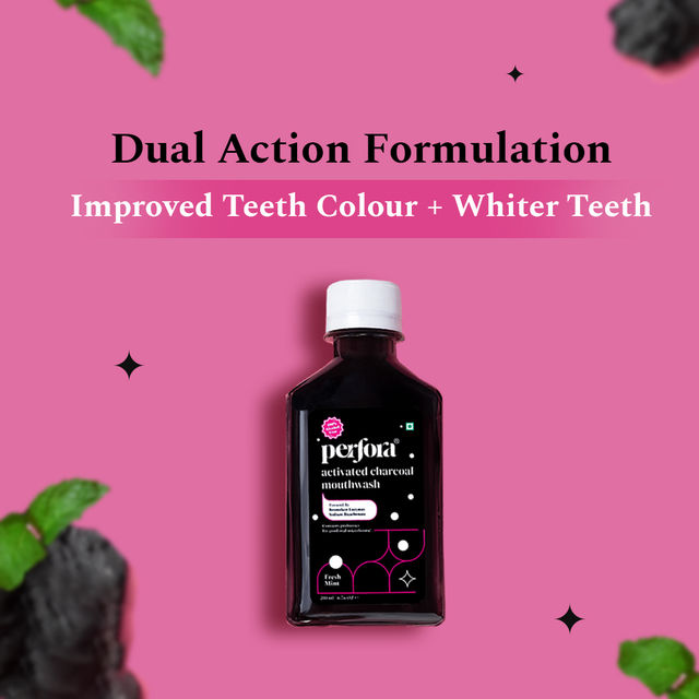 Perfora Alcohol Free Teeth Whitening Mouthwash (Activated Charcoal)