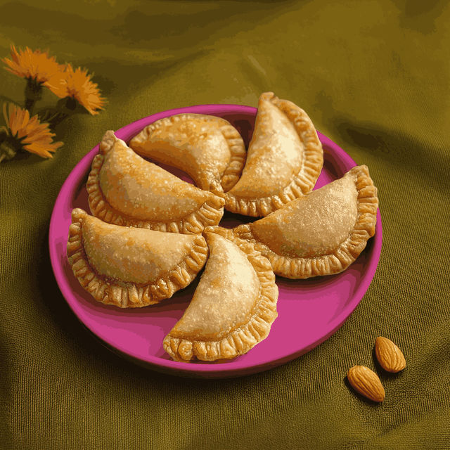 Mawa Badam Gujiya Made with Ghee by GO DESI