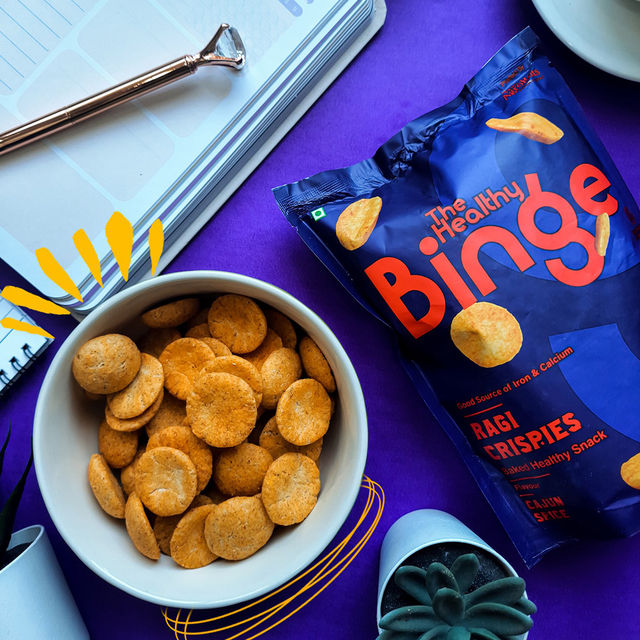The Healthy Binge Ragi Baked Chips Cajun Spice -High Protein & Fibre 40 g Combo