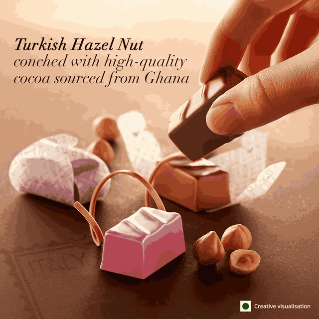 Fabelle Gianduja Trilogy - Assorted Hazelnut Infused 12 Chocolate Cubes