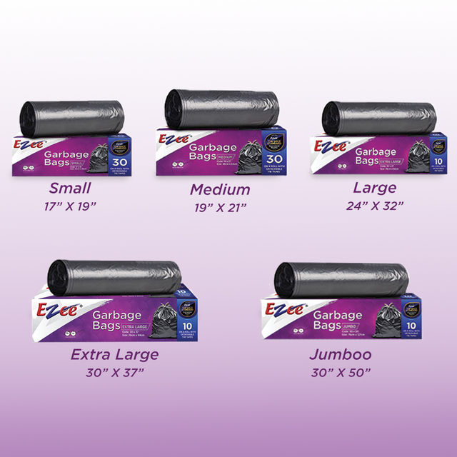 Ezee Premium Large Size Garbage Bag With Detachable Tie Tape