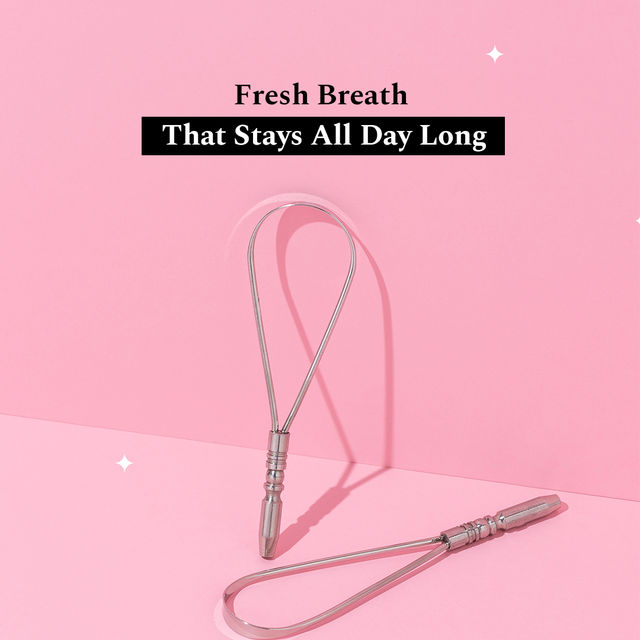 Perfora Silver Tongue Cleaner For Fresh Breath, Improved Taste Sense & Bacteria Removal