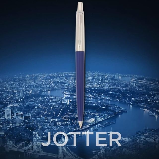 Parker Jotter Standard Chrome Trim Ball Pen| Blue Body Color| Ink Color Blue