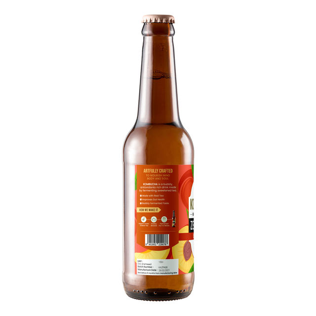 Toyo Kombucha Zero Sugar Exotic Peach Kombucha