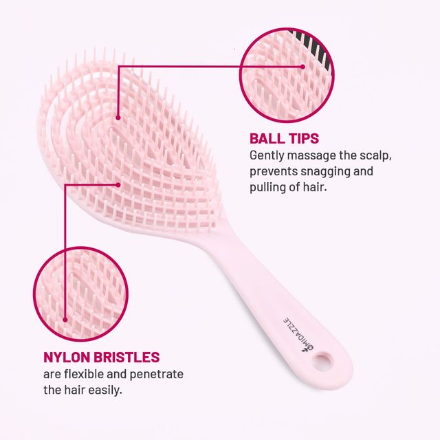 Midazzle Premium Classic Pink 3D Hair Brush M320 Mihb0014