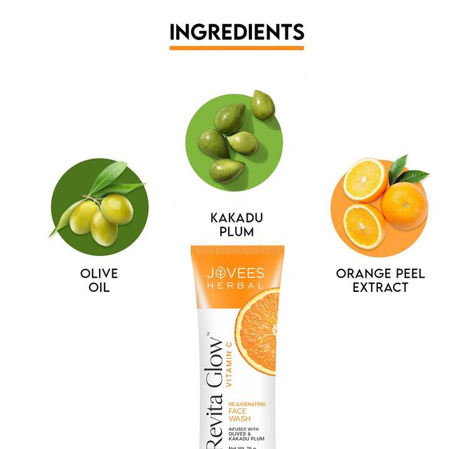 Jovees Herbal Revita Glow Vitamin C Face Wash With Olives And Kakadu Plum For Hyperpigmentation