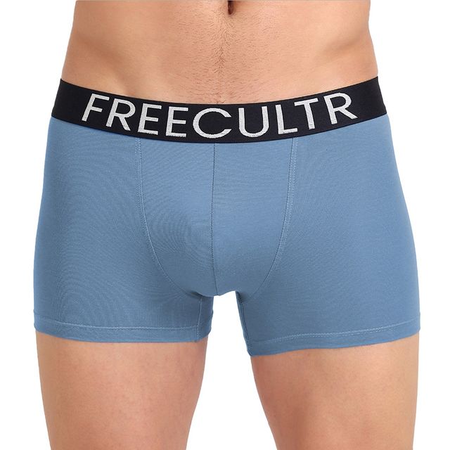 Freecultr Men's Underwear Organic Cotton Trunk - Pack of 1 Shadow Blue - XL